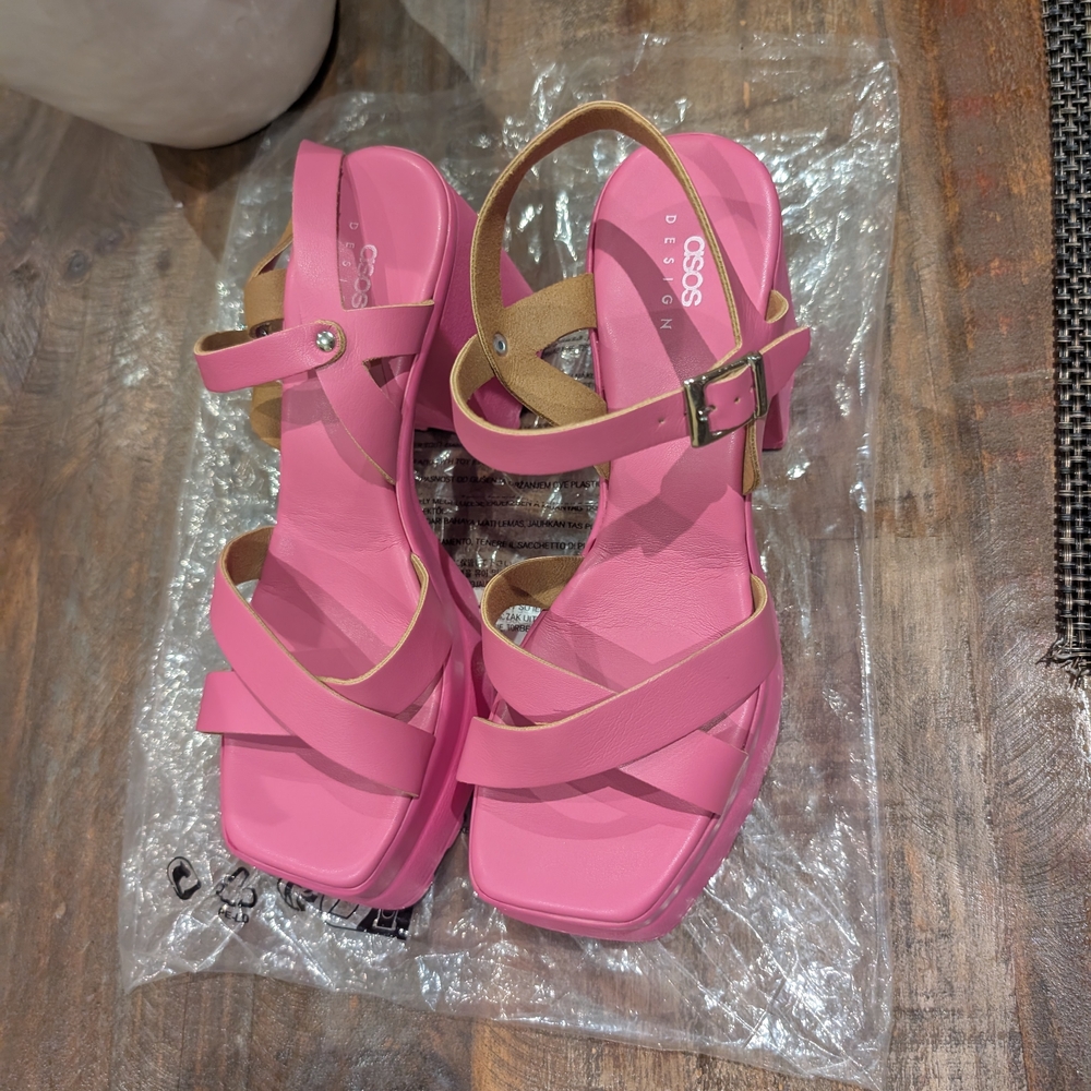 ASOS Pink Platform Sandals - Picture 7 of 8